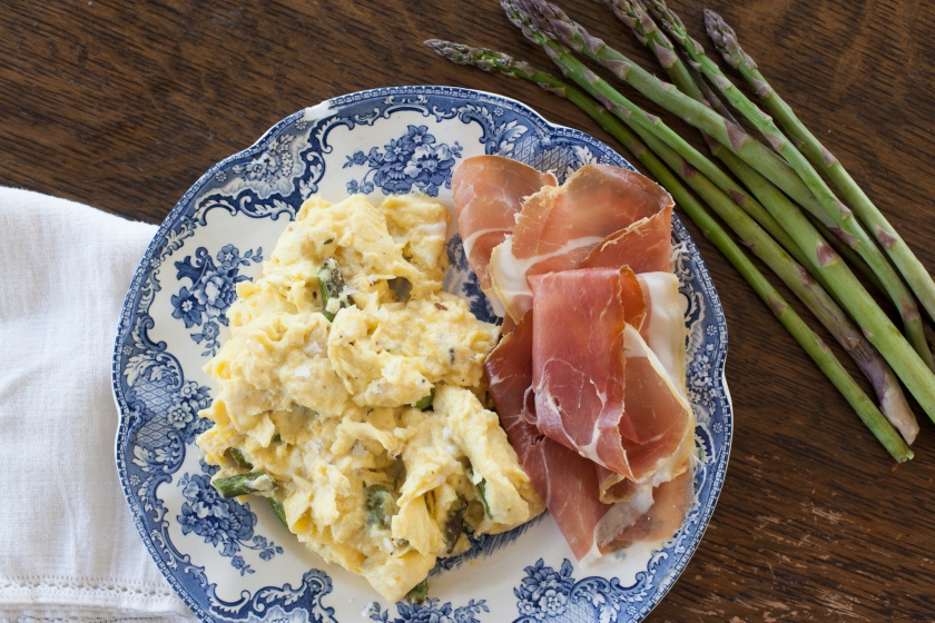 Softly Scrambled Eggs with Asparagus and Ricotta