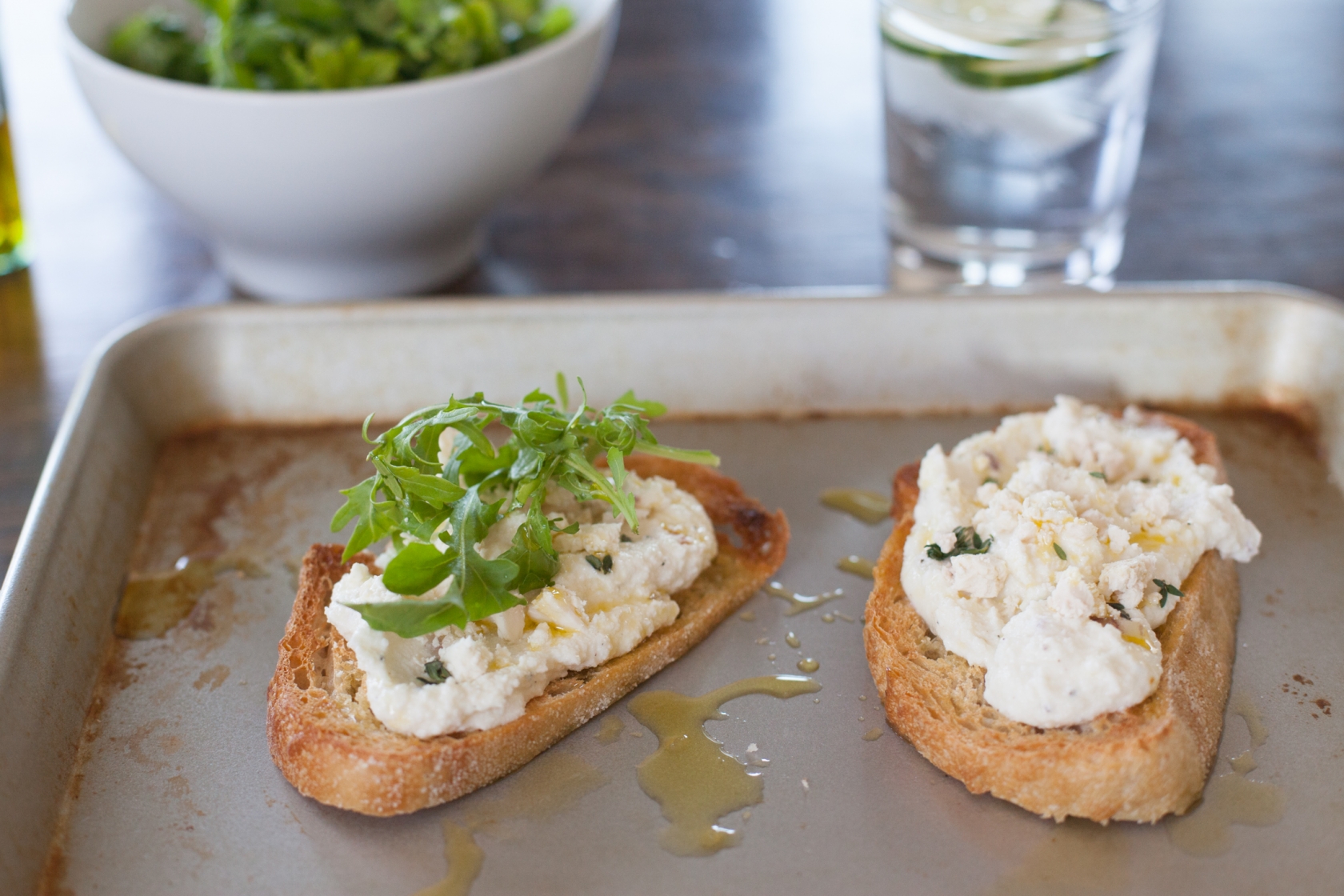 Tartine With Ricotta Thyme Lemon Zest Arugula And Honey With Love