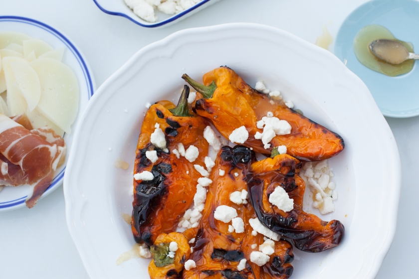 GRILLED SWEET PEPPERS WITH FETA AND HONEY